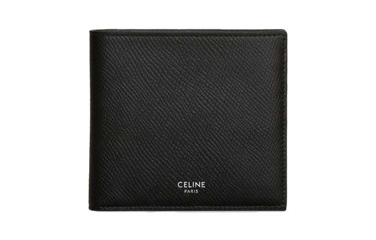 CELINE Grain Cow Leather Wallet Men's Black