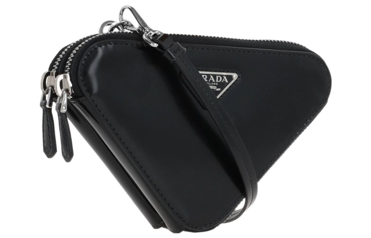 PRADA Brushed Chain Linked Wallet Black