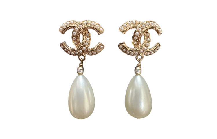 CHANEL Earrings Women's Gold