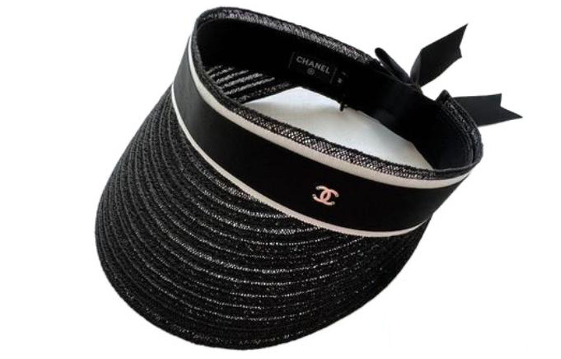 CHANEL Fabric Sun Protection Hats Women's Black