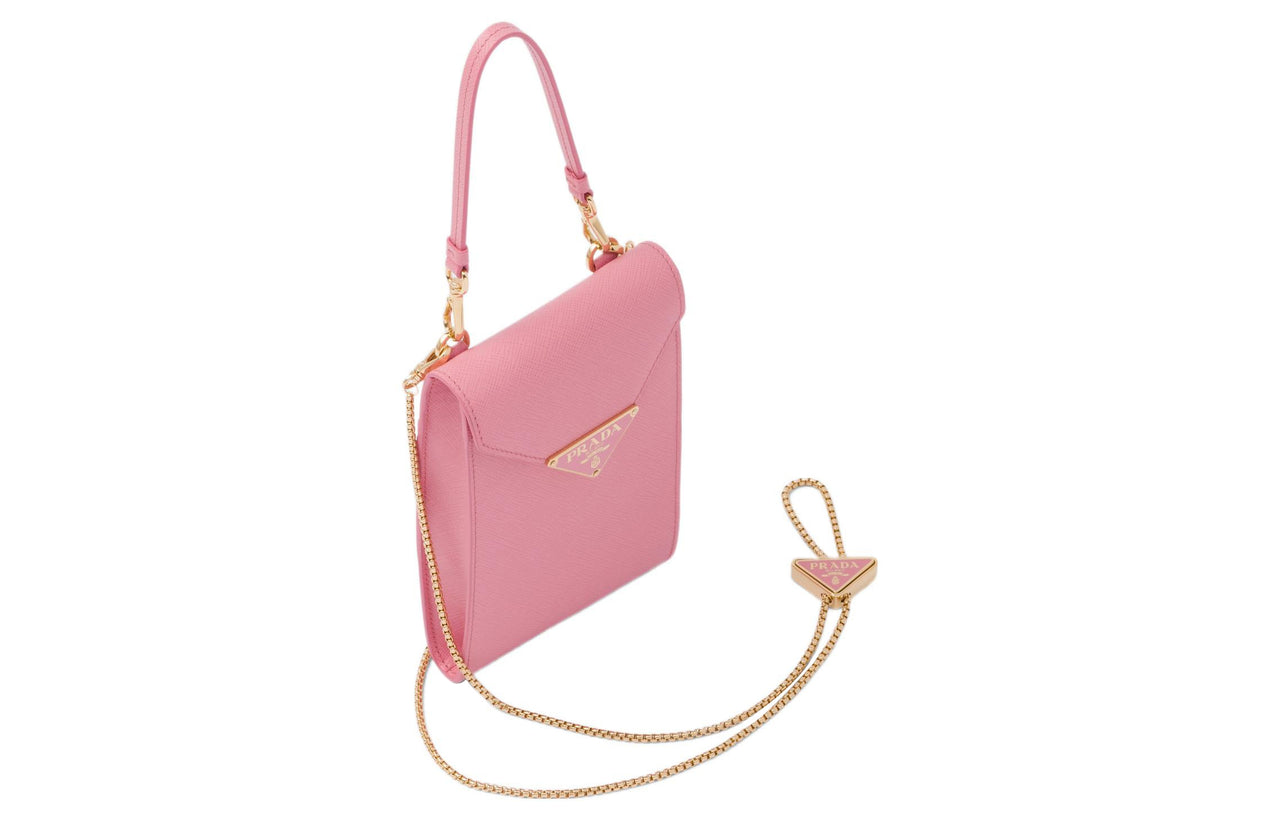 PRADA Leather Shoulder Bag Crossbody Bag Handbag Mini Women's Pink