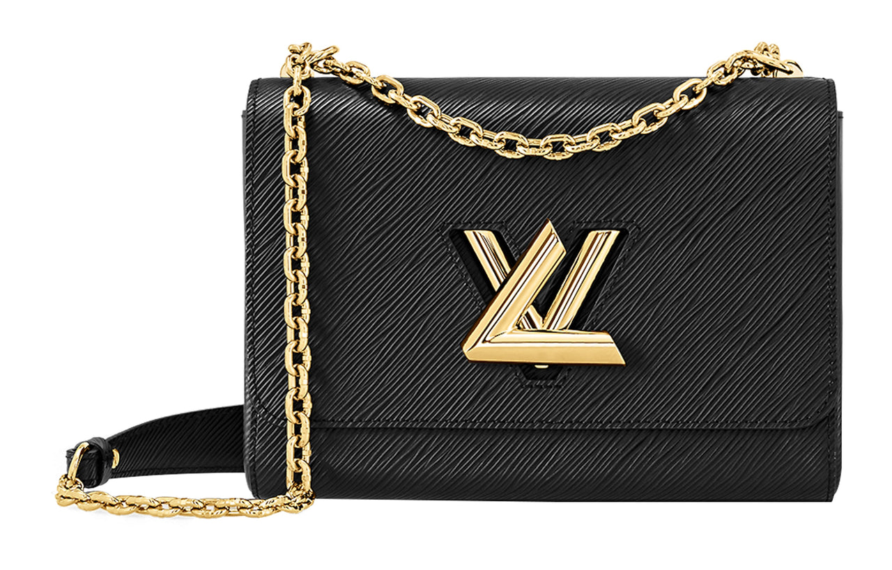LOUIS VUITTON Twist Epi Grain Cow Leather Handbag, Shoulder Bag, Crossbody Bag Medium Size Women's Black