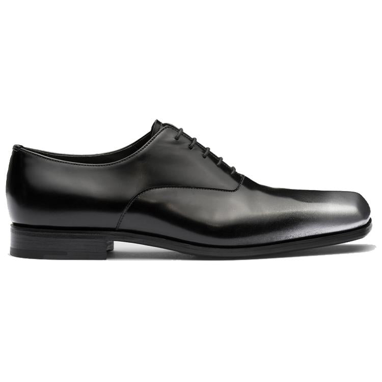 PRADA Casual Leather Shoes Men's Black Silver
