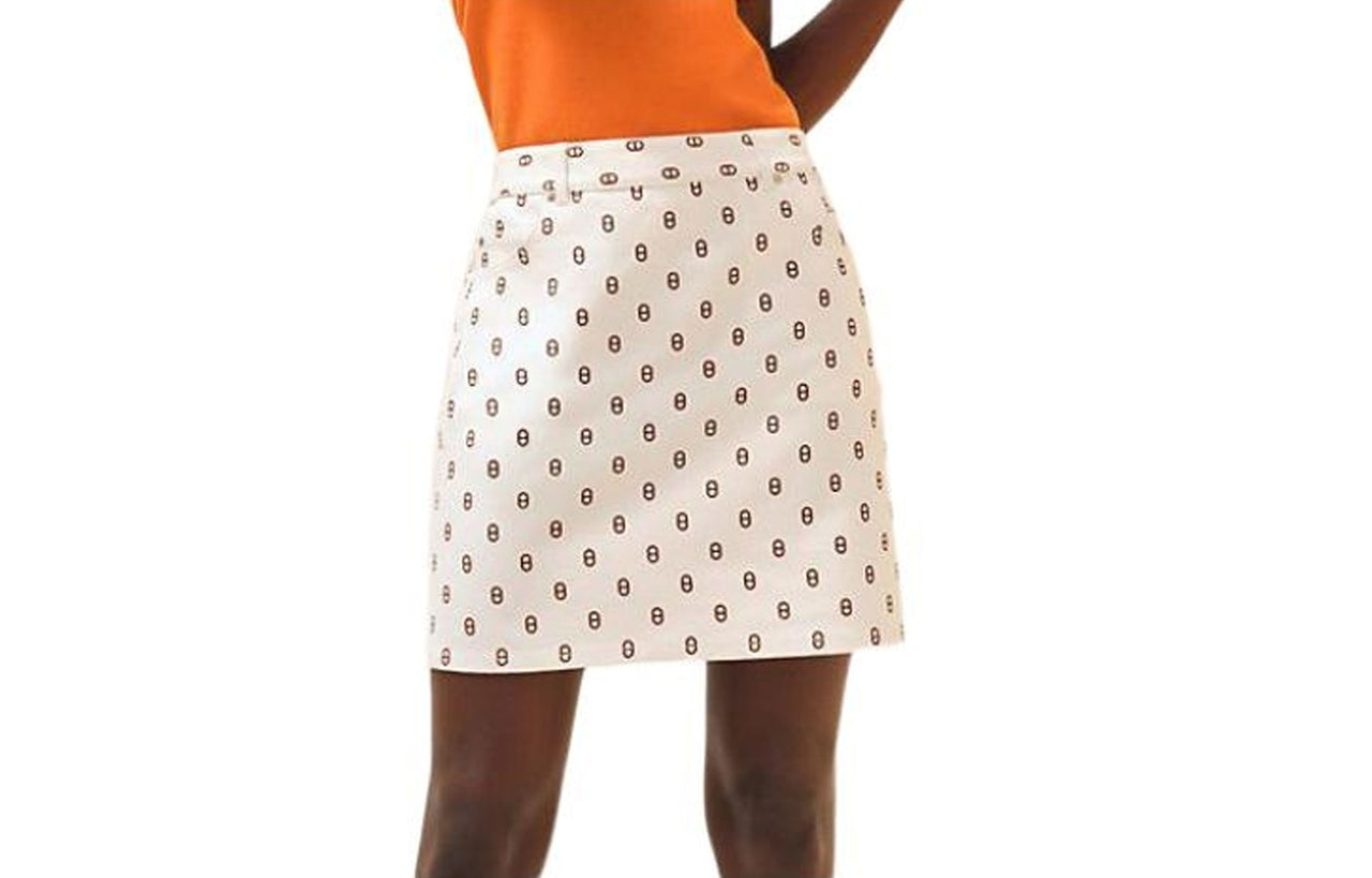 HERMES Denim Short Skirts Women's Light Yellow Umber