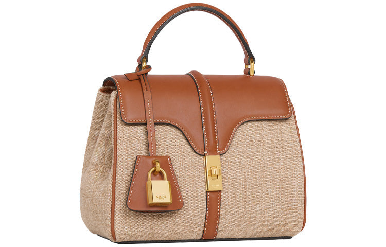 CELINE 16 Natural Calfskin Shoulder Bag Crossbody Bag Handbags Mini Women's Light Camel Tan