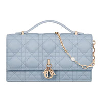 DIOR Miss Dior Sheepskin Shoulder Bag Crossbody Bag Handbag Mini Women's Light Blue