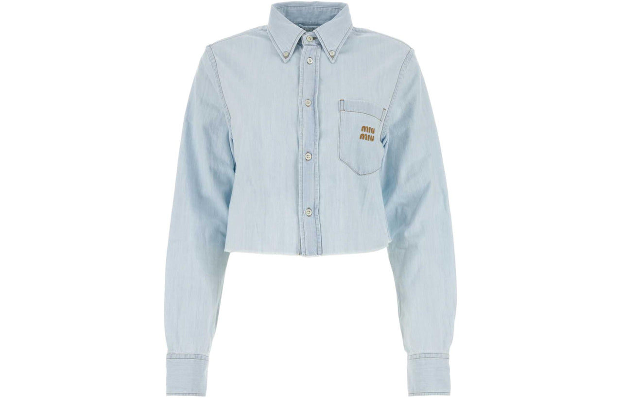 MIU MIU SS24 Denim Jacket Women's Light Blue