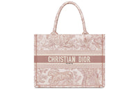 DIOR Embroidery Tote Bag Shopping Bag Shoulder Bags Handbags Medium Size Women's Rose Pink