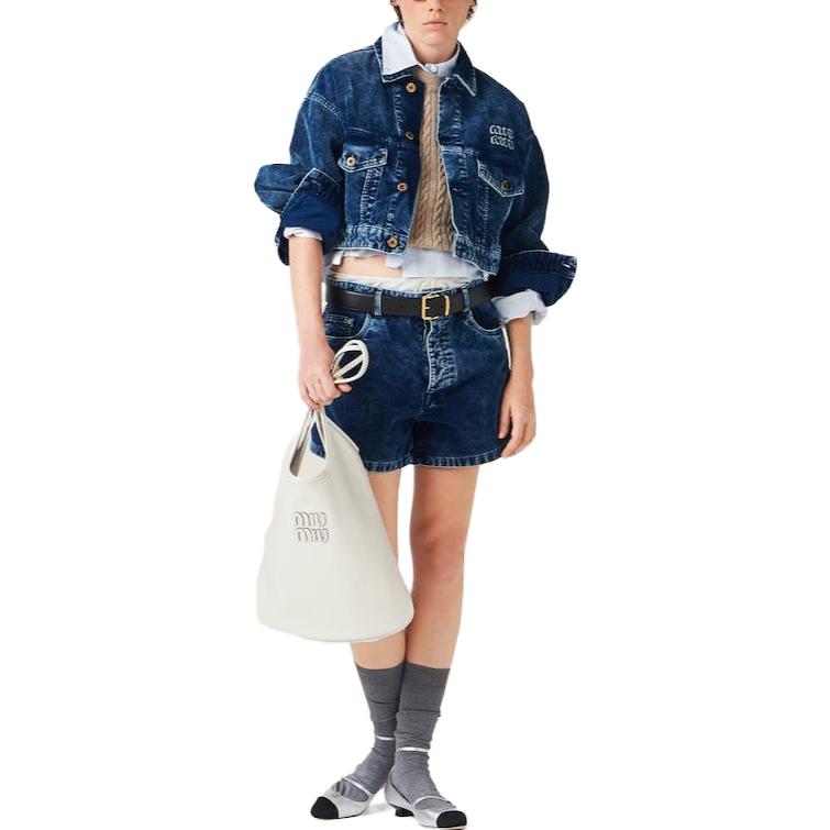 MIU MIU Denim Jackets Women's Blue