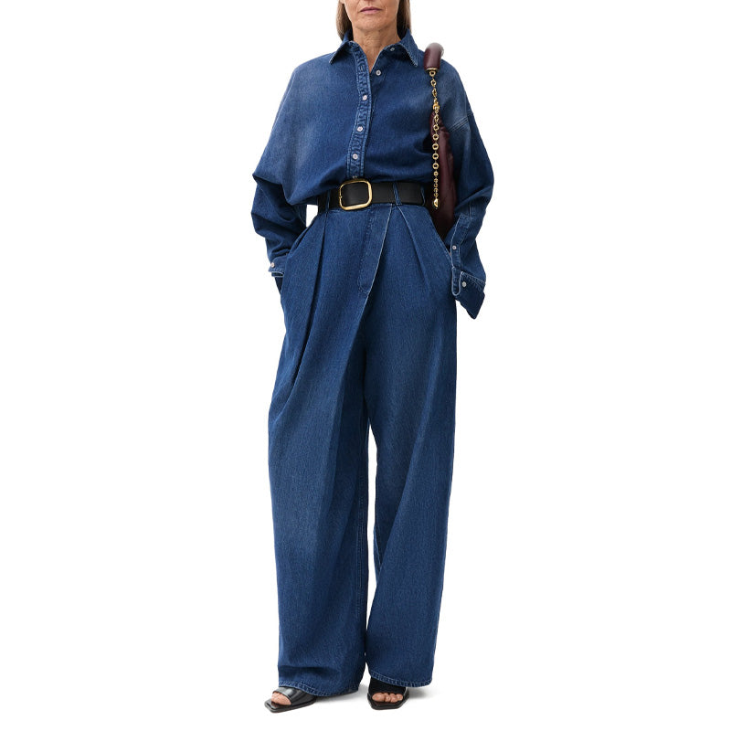 LOEWE Draped Shirt 'Washed Denim'