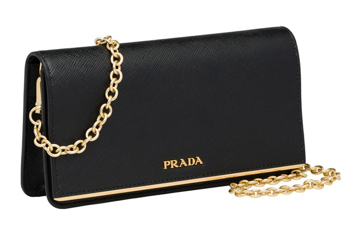 PRADA Calfskin Handbag Shoulder Bags Mini Women's Black