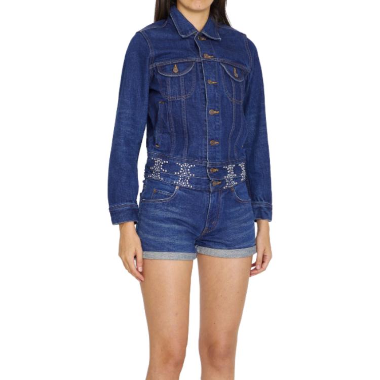 CELINE Triomphe Embellished Shorts