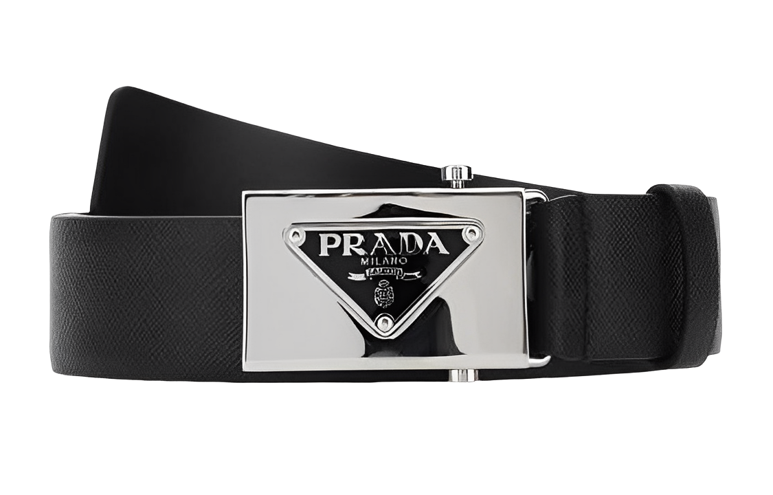 PRADA Triangle logo Saffiano Belt