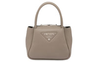 PRADA Leather Shoulder Bag Crossbody Bag Handbag Mini Women's Clay Gray