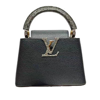 LOUIS VUITTON Leather With Crocodile Leather Accents Shoulder Bag Crossbody Bag Handbag Women's Black