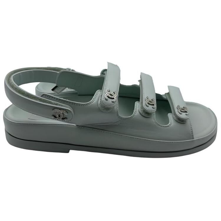 CHANEL Strap Sandals Women's Teal