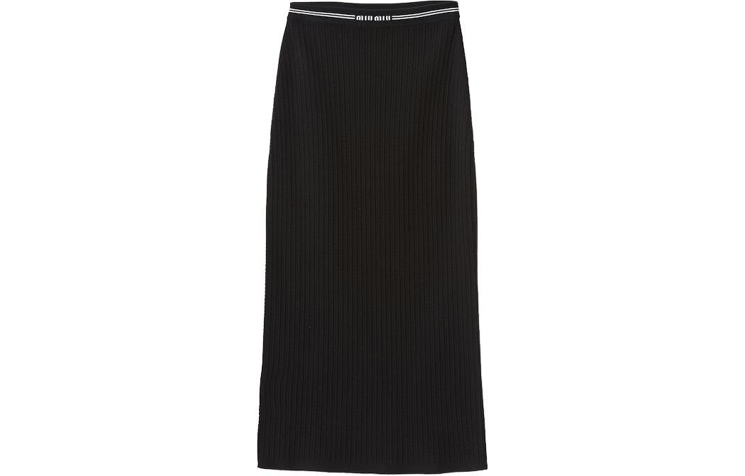 MIU MIU SS23 Casual Long Skirt Women's Black