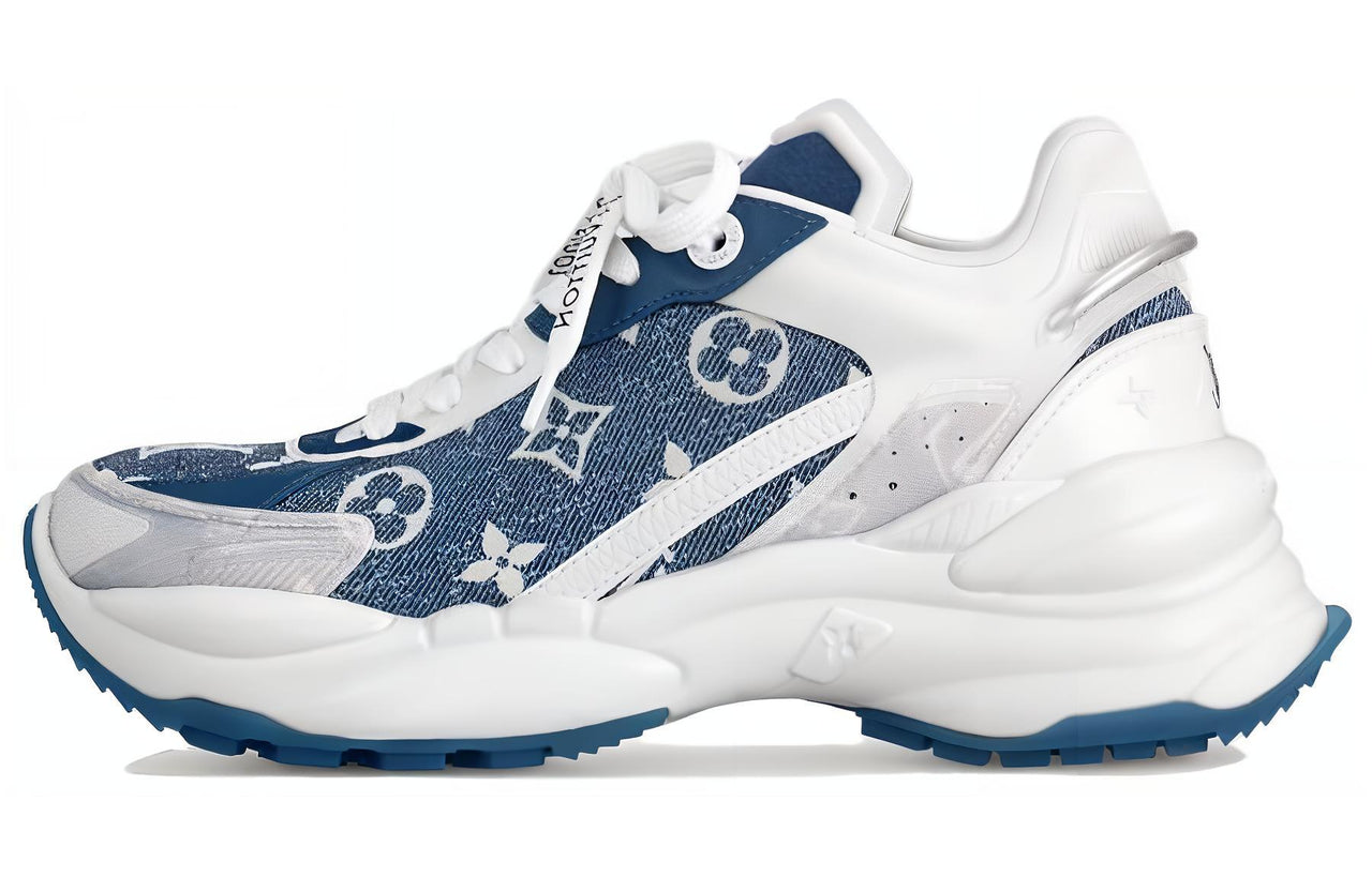 LOUIS VUITTON Run 55 Sneakers 'Denim Monogram With Grey White' Women's