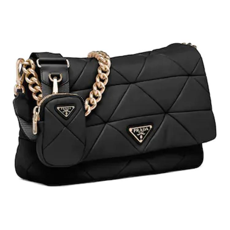 PRADA Soft Sheep Leather Portable Crossbody Bag Shoulder Bag Women's Black