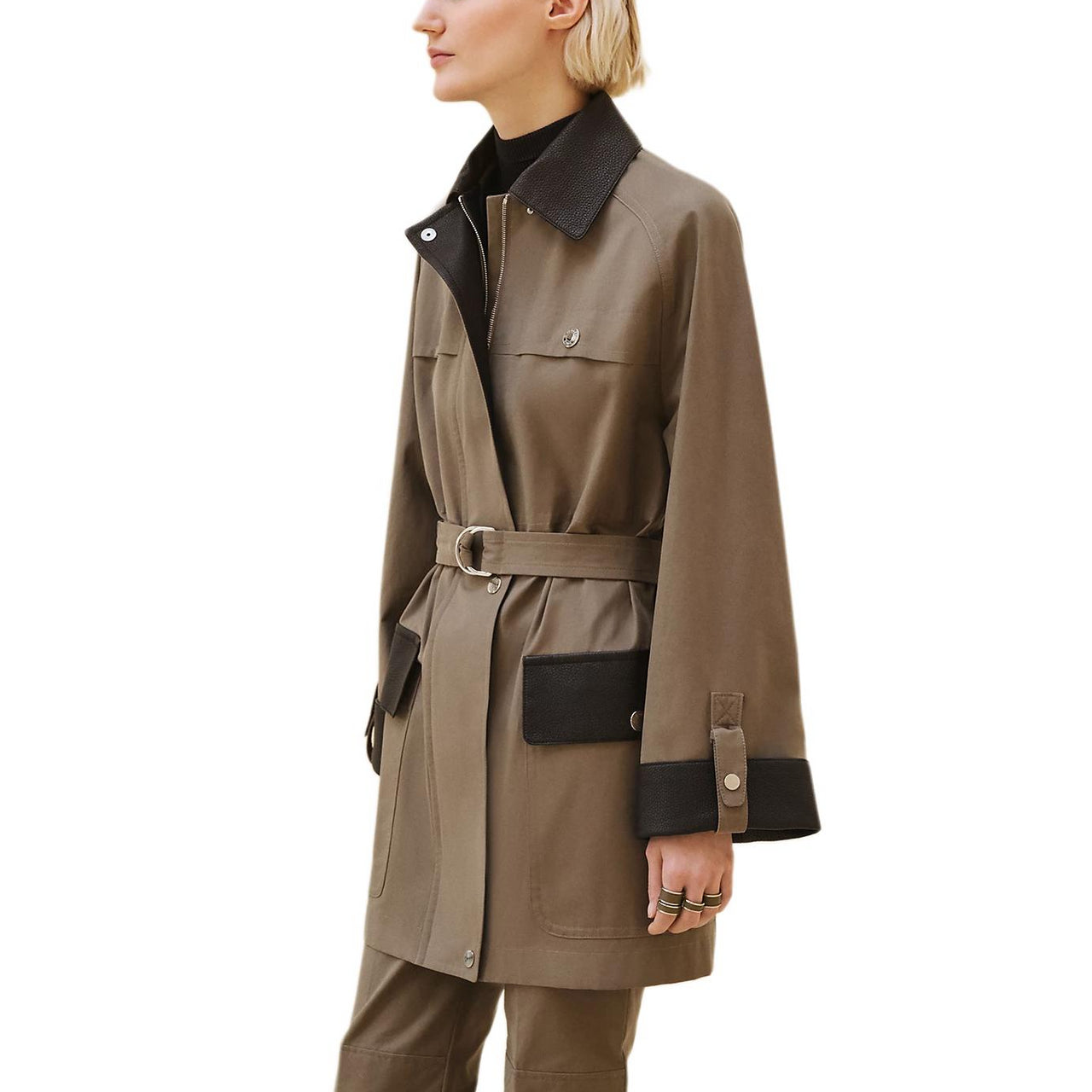 HERMES Coats Women's Brown
