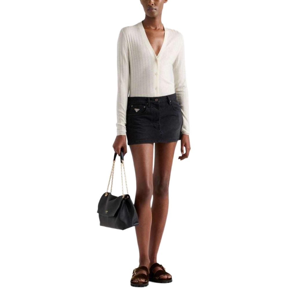 PRADA Low rise Denim Mini skirt