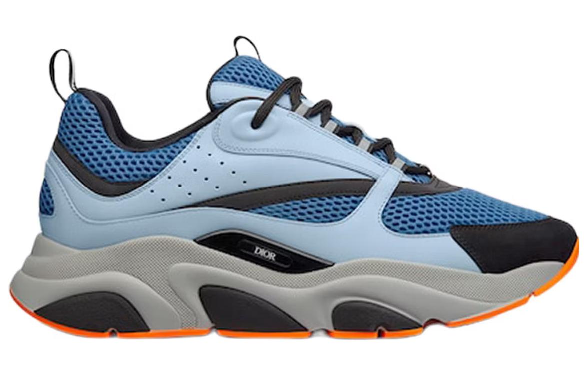 DIOR B22 Blue Technical Mesh Light Blue Grey Orange