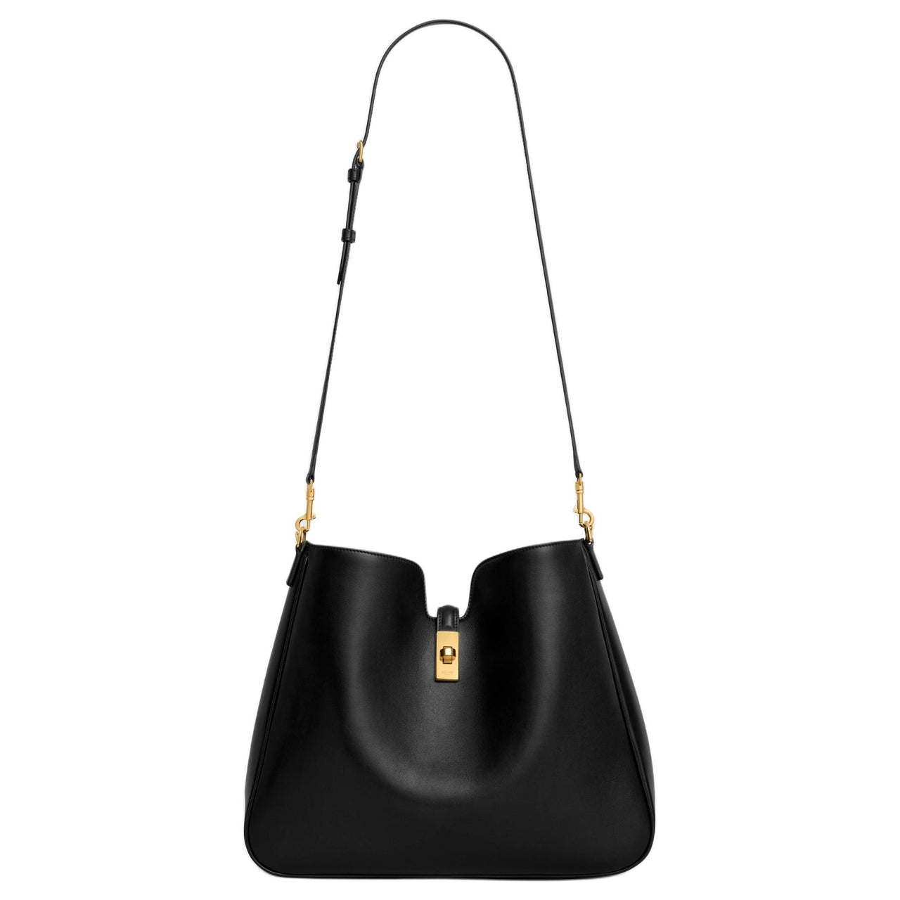 CELINE Calfskin Crossbody Bag, Shoulder Bag Medium Size Women's Black