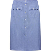PRADA Triangle Logo Straight Hem Midi Skirt