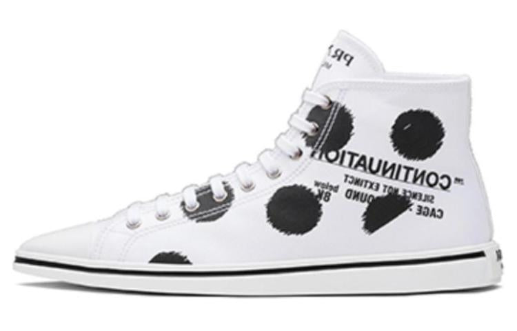 PRADA High Top Stylish Skateboarding Shoes Women's White Black
