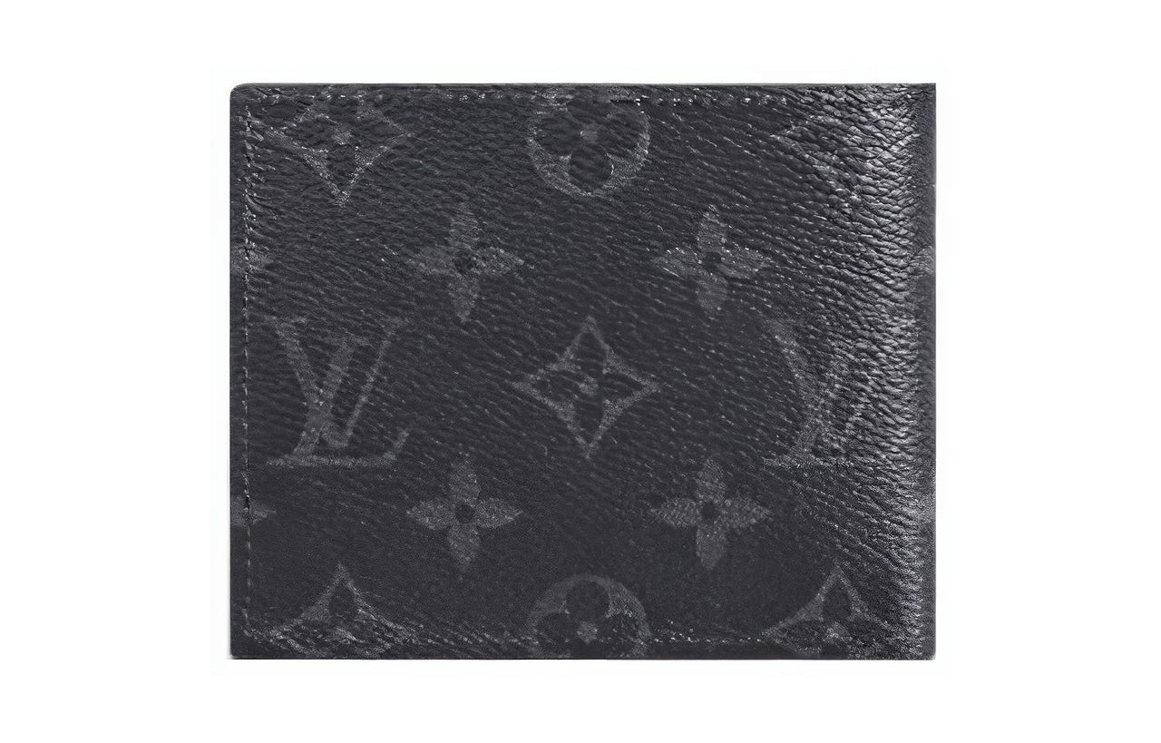 LOUIS VUITTON Canvas With Leather Wallet Men's Black Gray