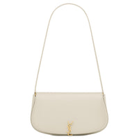 SAINT LAURENT Calfskin Handbag, Shoulder Bag Mini Women's White