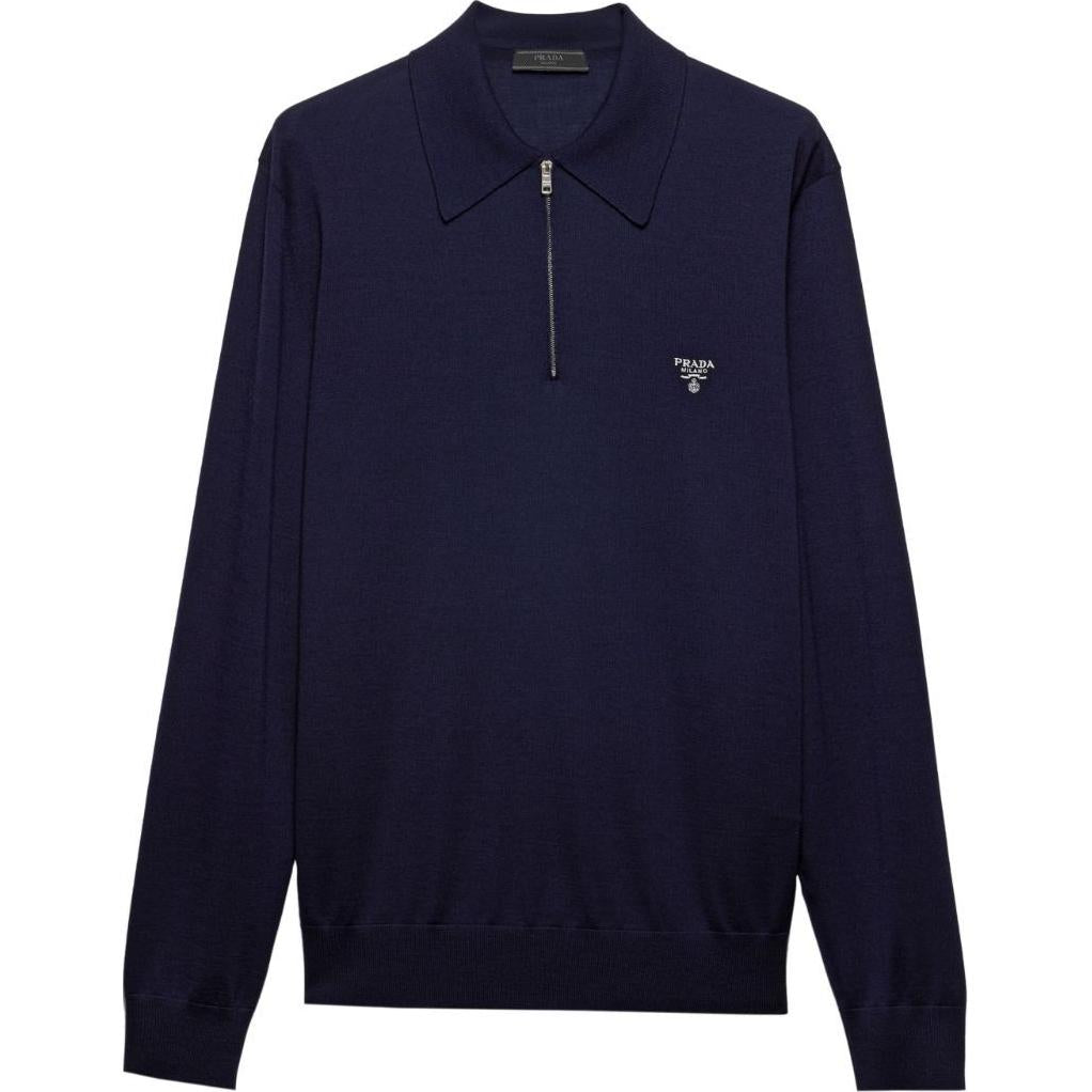 PRADA Long Sleeved Knitted Polo Shirt