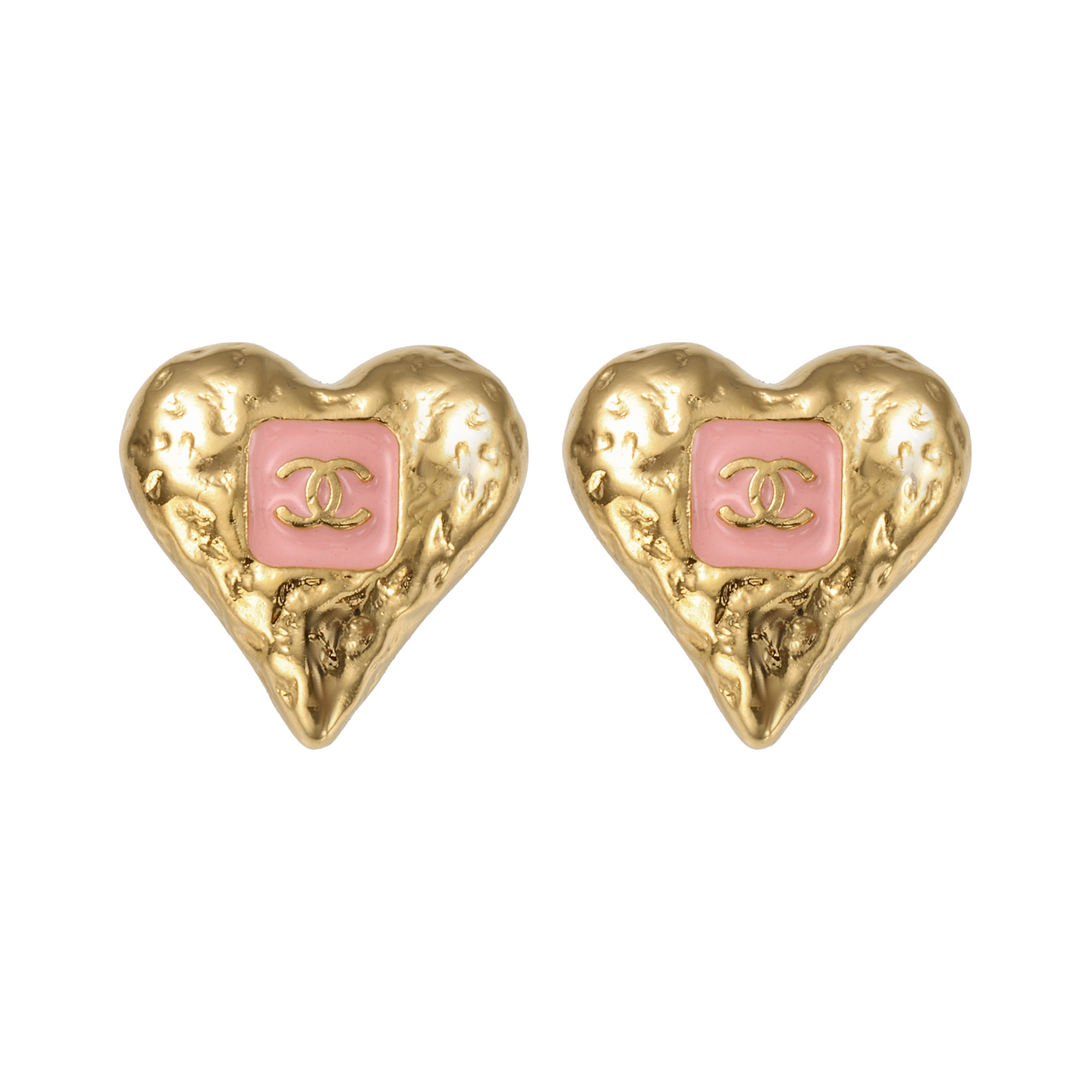 CHANEL Enamel Stud Earrings Women's Small Size