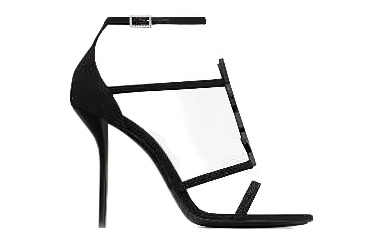 SAINT LAURENT Strap Sandals 10cm Women's Black