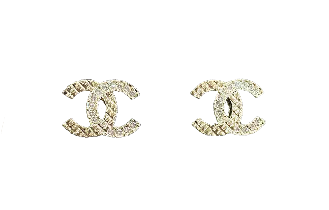 CHANEL Metal Stud Earrings Women's Gold