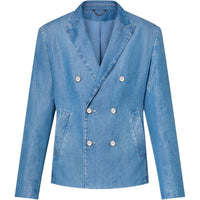LOUIS VUITTON Double-Breasted Tailored Chambray Jacket
