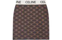 CELINE Monogram Logo Waistband Mini Skirt