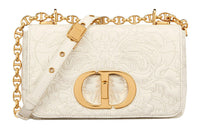 DIOR Caro Sheepskin Handbag Shoulder Bag Crossbody Bag Small Size Women's Milk White