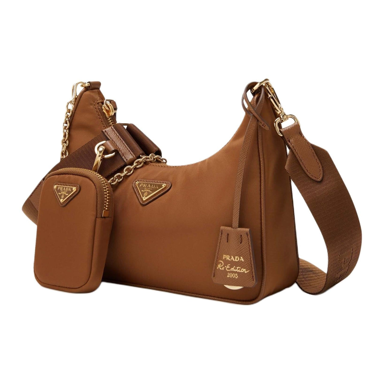 PRADA Re Edition Recycled Nylon Three in One Shoulder Bag Women's Brown