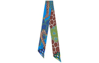 HERMES Silk Scarves Women's Blue Green Brown