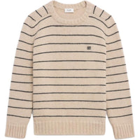 CELINE Triomphe Crew Neck Sweater In Striped Wool