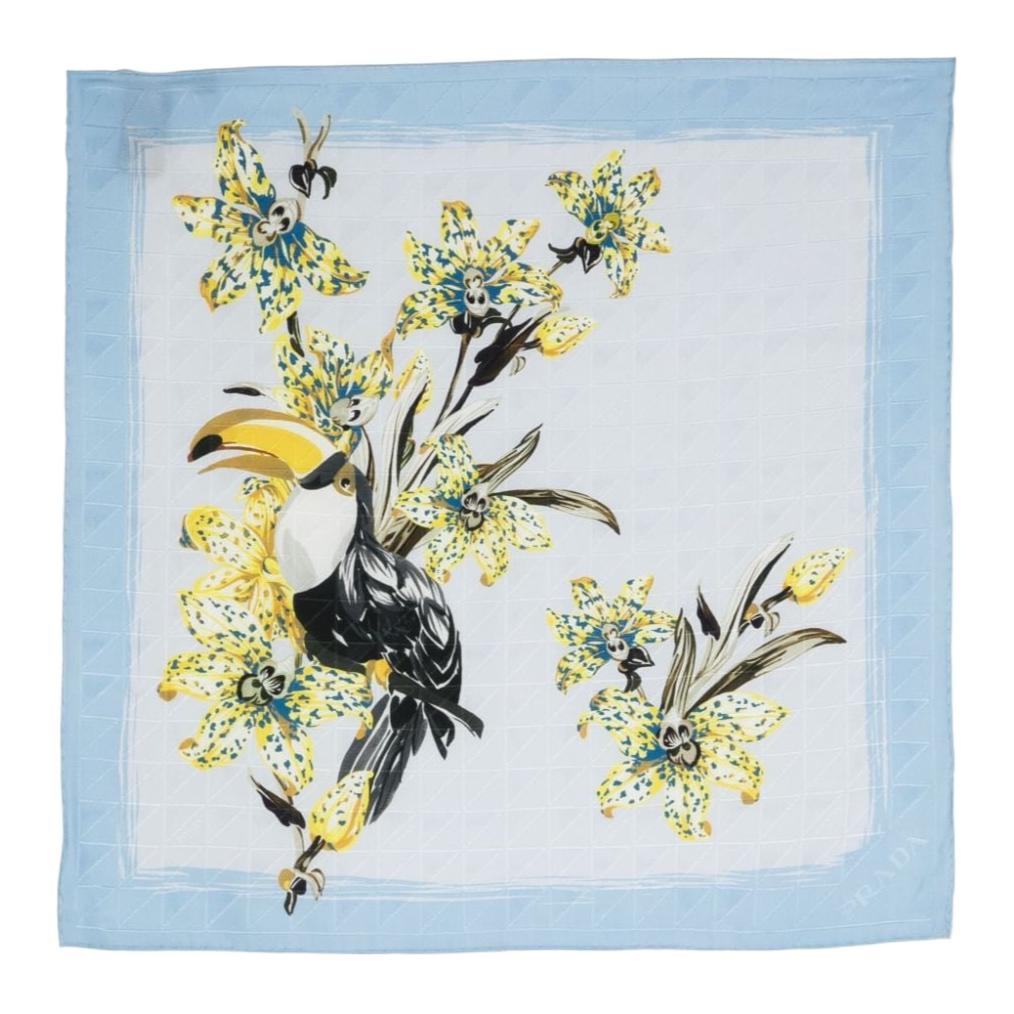 PRADA Silk Silk Scarves Women's Blue