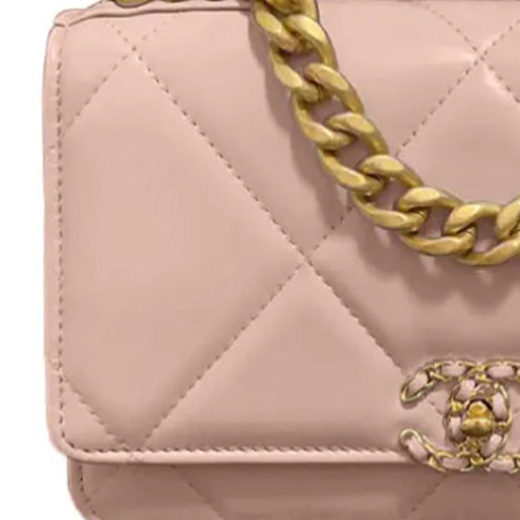 CHANEL 19BagWOC Sheepskin Chain Bag Shoulder Bag Crossbody Bag Regular Women's Pink
