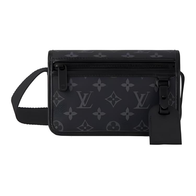 LOUIS VUITTON Bosphore Coated Canvas Cow Leather Patchwork Handheld Crossbody Bag Men's Black