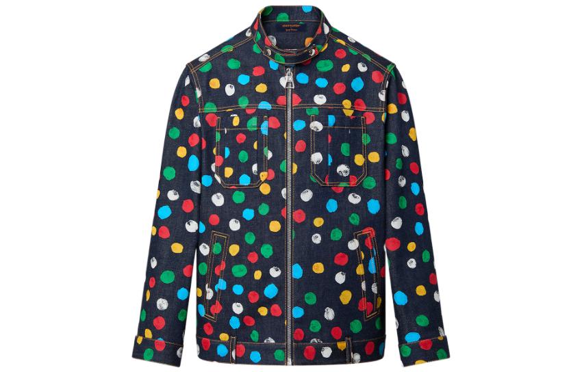LOUIS VUITTON X Yayoi Kusama Painted Dots Denim Jacket Indigo/Blue