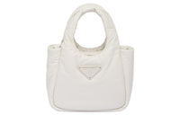 PRADA Soft Sheepskin Leather Handbag Mini Women's White