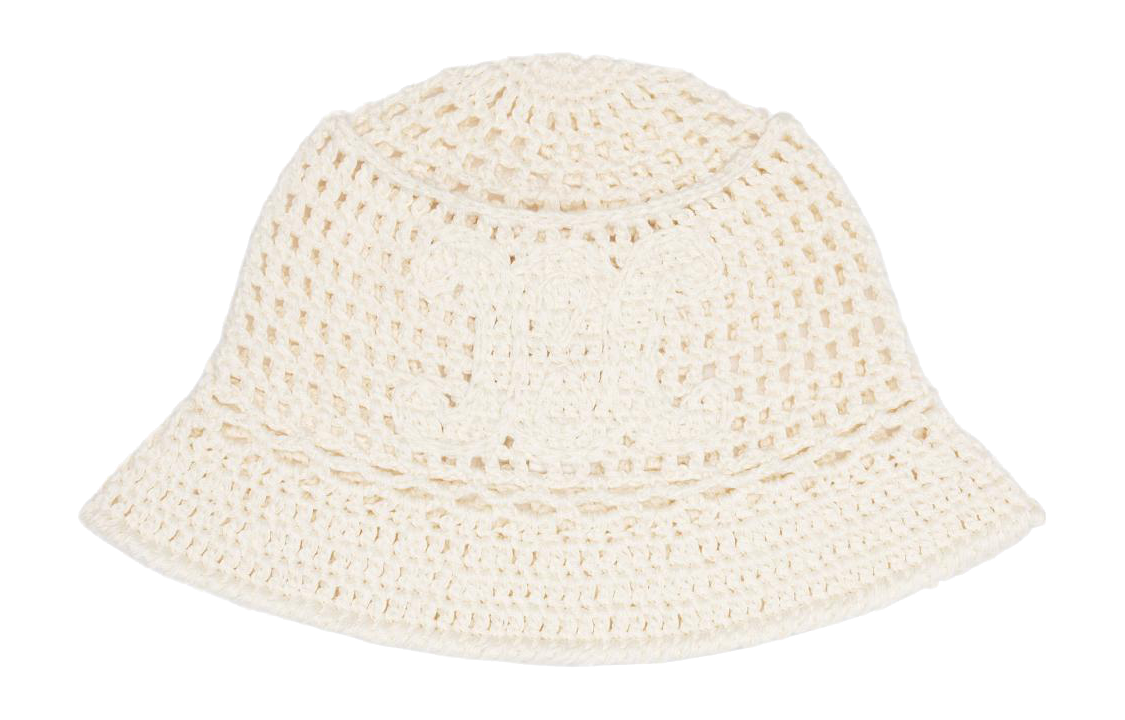 CELINE Triomphe Cloche Beanie In Crocheted Cotton