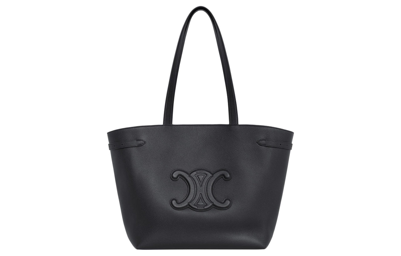 CELINE Grained Calfskin Tote Bag, Shopping Bag, Shoulder Bag, Handbag Women's Black