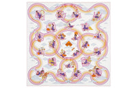 HERMES Silk Scarves Women's White/Purple/Orange
