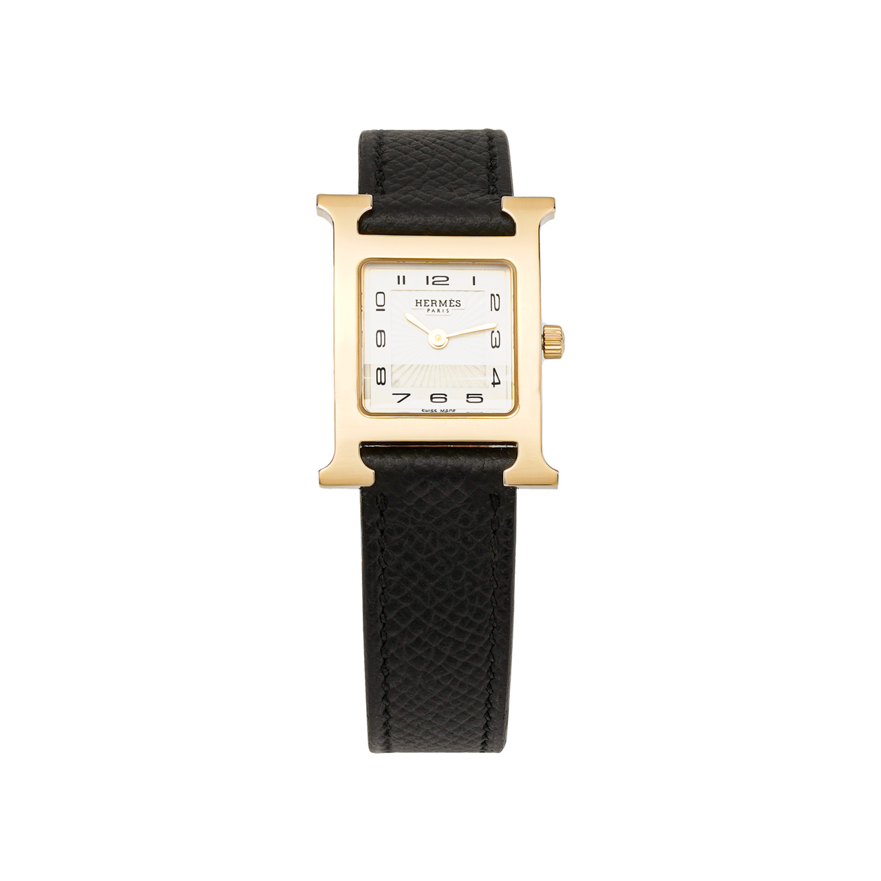 HERMES Heure H Collection Wrist Watch Quartz Movement Leather Strap White Dial Women's Watch W036733WW00